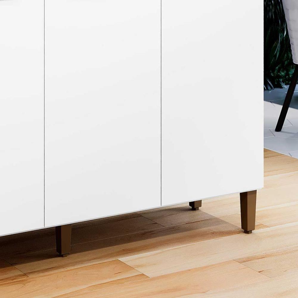 Balcão Armário Multiuso 3 Portas 104cm Branco 5 Repartições Branco - 6