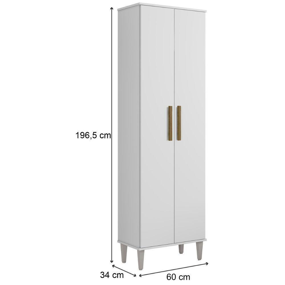 Armário Multiuso Goiânia 2 Portas Branco Kaiki Móveis - 3