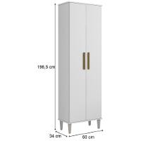 Armário Multiuso Goiânia 2 Portas Branco Kaiki Móveis - 3