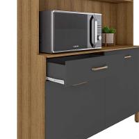 Armário De Cozinha Completo Viena Plus Com Balcão 4 Portas Grafite - 1