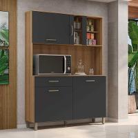 Armário De Cozinha Completo Viena Plus Com Balcão 4 Portas Grafite - 2