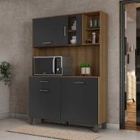 Armário De Cozinha Completo Viena Plus Com Balcão 4 Portas Grafite - 5