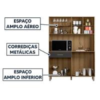 Armário De Cozinha Completo Viena Plus Com Balcão 4 Portas Grafite - 6