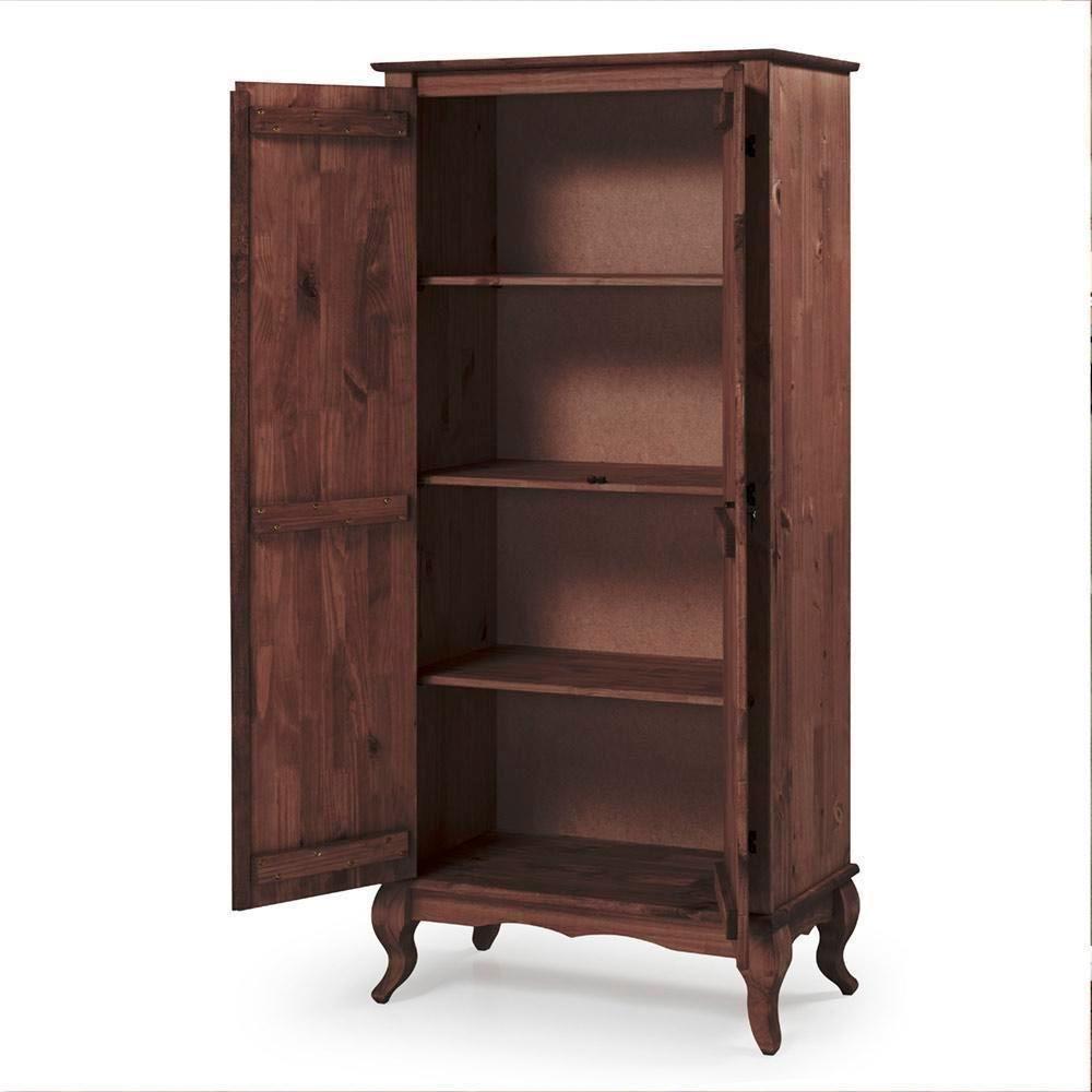 Armário Multiuso Antigo Rústico Madeira Maciça 2p Marrom - 8