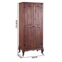 Armário Multiuso Antigo Rústico Madeira Maciça 2p Marrom - 2