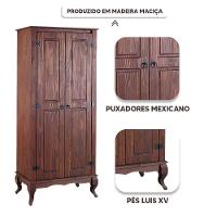 Armário Multiuso Antigo Rústico Madeira Maciça 2p Marrom - 3