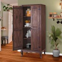 Armário Multiuso Antigo Rústico Madeira Maciça 2p Marrom - 7