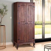 Armário Multiuso Antigo Rústico Madeira Maciça 2p Marrom - 9