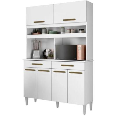 Armário De Cozinha São Paulo 6 Portas 2 Gavetas Branco Kaiki Móveis