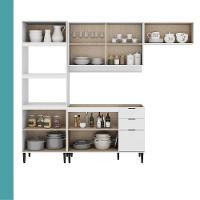 Armário De Cozinha Completa Miami Lux Carraro Branco - 6