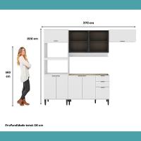 Armário De Cozinha Completa Miami Lux Carraro Branco - 7