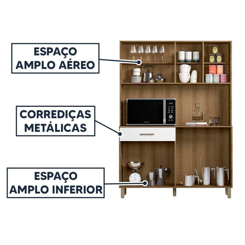 Armário De Cozinha Completo Viena Plus Com Balcão 4 Portas Branca-ripado - 3