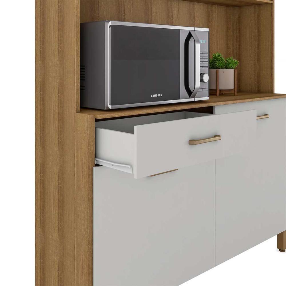 Armário De Cozinha Completo Viena Plus Com Balcão 4 Portas Branca-ripado - 6