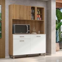 Armário De Cozinha Completo Viena Plus Com Balcão 4 Portas Branca-ripado - 1