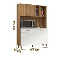 Armário De Cozinha Completo Viena Plus Com Balcão 4 Portas Branca-ripado