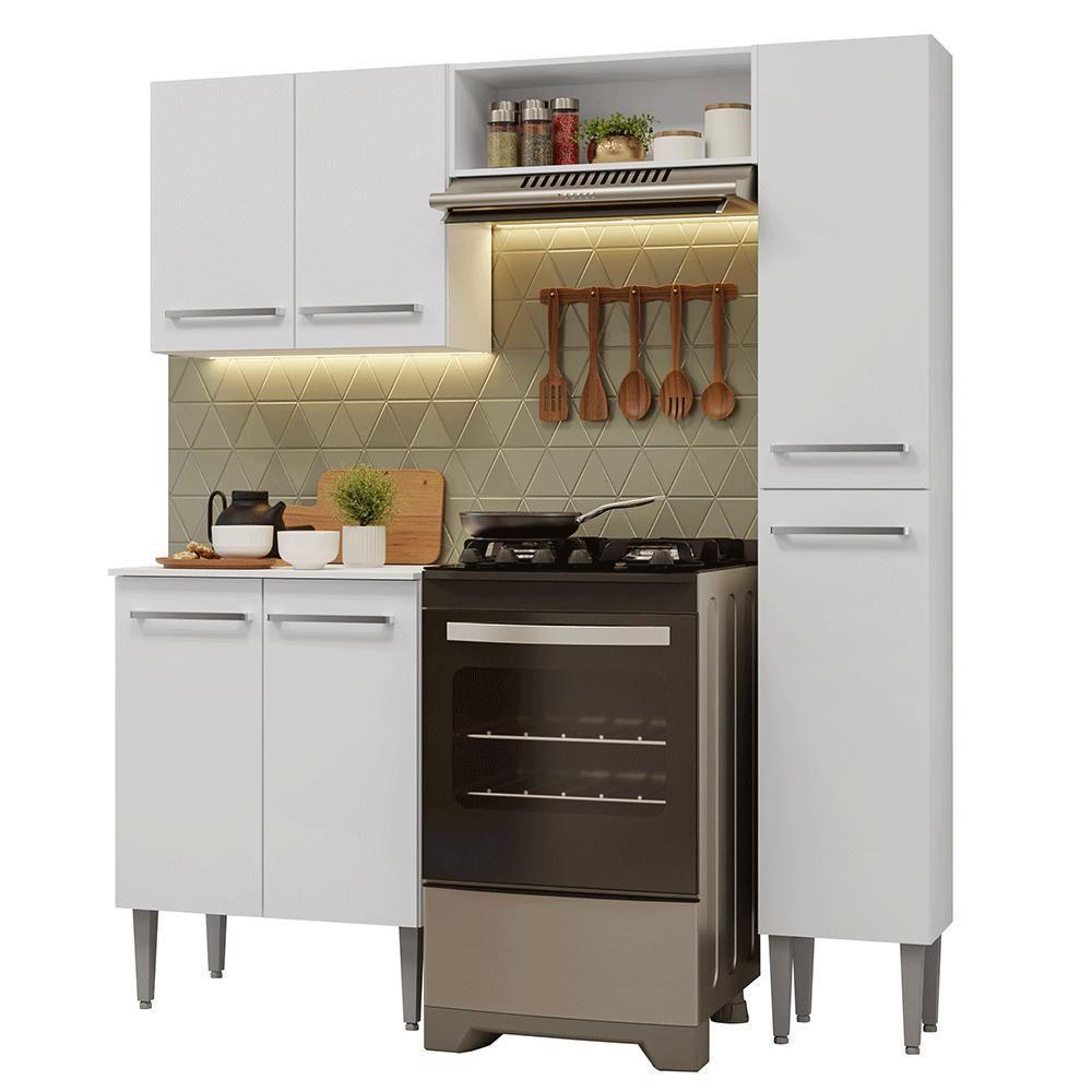 Armário De Cozinha Compacta 156cm Emilly Madesa Branco 02 Branco - 2