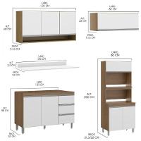 Armário De Cozinha Compacta Modulada Sabrina Menu Móveis Branco - 3
