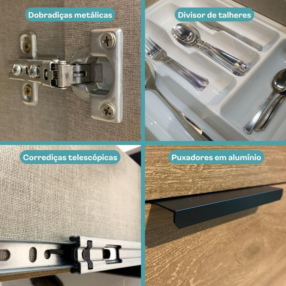 Armário De Cozinha Completa C Balcão Miami Boost Carraro Branco - 9