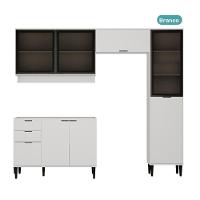 Armário De Cozinha Completa C Balcão Miami Boost Carraro Branco - 3