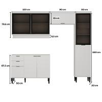 Armário De Cozinha Completa C Balcão Miami Boost Carraro Branco - 5