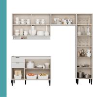 Armário De Cozinha Completa C Balcão Miami Boost Carraro Branco - 6