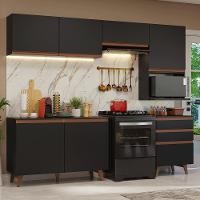 Armário De Cozinha Completa 250cm Preto Reims Madesa 08 Preto - 1