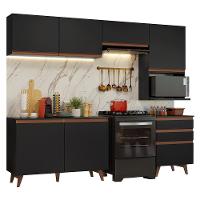 Armário De Cozinha Completa 250cm Preto Reims Madesa 08 Preto - 2