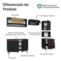 Armário De Cozinha Completa 250cm Preto Reims Madesa 10 Preto - 6