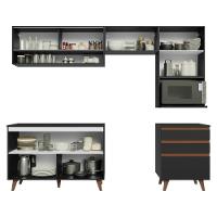 Armário De Cozinha Completa 250cm Preto Reims Madesa 10 Preto - 7