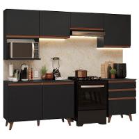 Armário De Cozinha Completa 250cm Preto Reims Madesa 09 Preto - 2