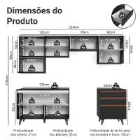 Armário De Cozinha Completa 250cm Preto Reims Madesa 09 Preto - 3