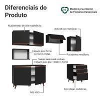 Armário De Cozinha Completa 250cm Preto Reims Madesa 09 Preto