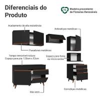 Armário De Cozinha Completa 250cm Preto Reims Madesa 07 Preto