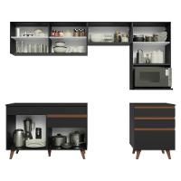 Armário De Cozinha Completa 250cm Preto Reims Madesa 07 Preto - 5