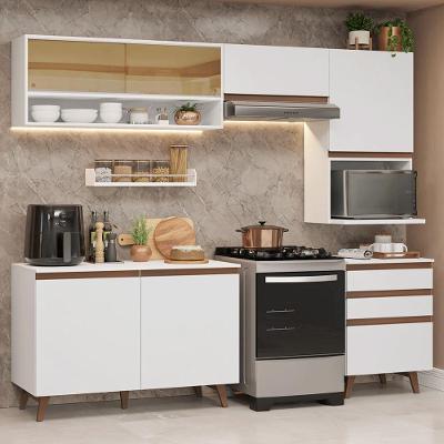 Armário De Cozinha Completa 250cm Branco Reims Madesa 10 Branco