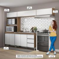 Cozinha Modulada Para Apartamento 280x202 Cm Mdp Menu Móveis Branco - 2