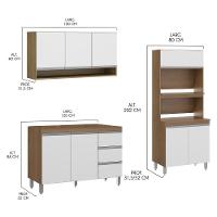 Cozinha Modulada Para Kitnet 200x202cm 3 Pçs Mdp Menu Móveis Branco - 3