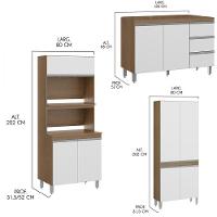 Cozinha Modulada Com Balcão Sabrina 360x202cm Menu Móveis Branco