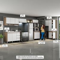 Cozinha Modulada Balcão Sabrina 360/160x202cm Menu Móveis Branco - 2