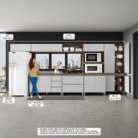 Cozinha Modulada Balcão 440x202cm 7 Peças Mdp Menu Móveis Branco - 2