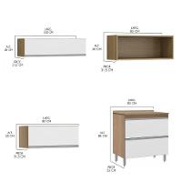 Cozinha Modulada Balcão 440x202cm 7 Peças Mdp Menu Móveis Branco - 3