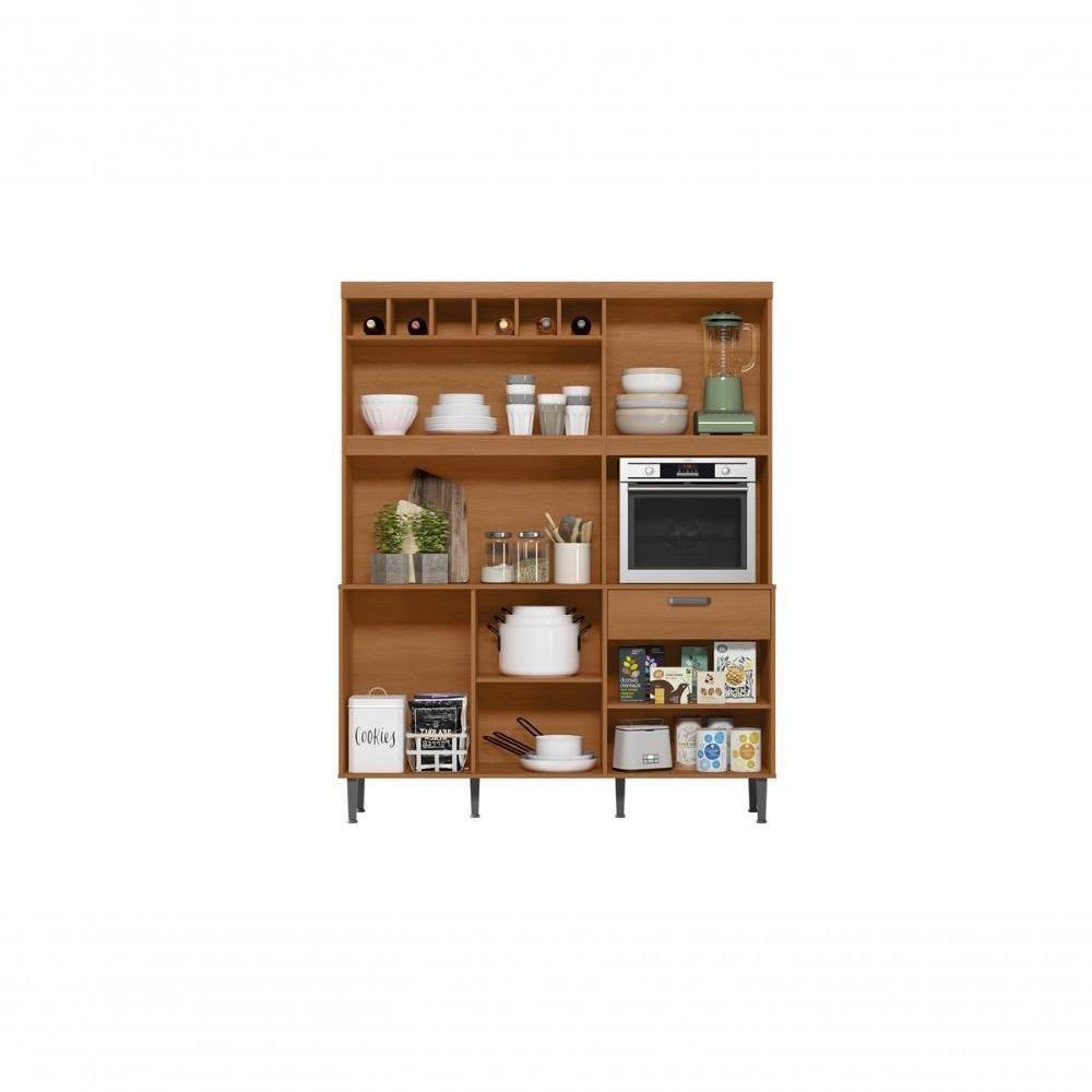 Cozinha Dakota 6 Portas 1 Gaveteiro Com Espaço Para Microondas E Vinhos - Jequitiba - 3