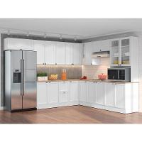 Cozinha De Canto Modulada Unna 10 Peças Com Paneleiro Duplo Cristaleira Branco - Poliman Móveis Branco - 2