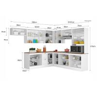 Cozinha De Canto Modulada Unna 10 Peças Com Paneleiro Duplo Cristaleira Branco - Poliman Móveis Branco - 7