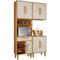 Cozinha Completa Lorena 7 Portas 1 Gaveta Nature Off Kaiki Móveis - 1