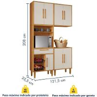 Cozinha Completa Lorena 7 Portas 1 Gaveta Nature Off Kaiki Móveis - 3