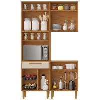 Cozinha Completa Lorena 7 Portas 1 Gaveta Nature Off Kaiki Móveis