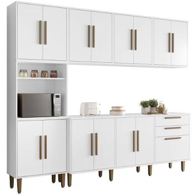 Cozinha Completa Lorena 15 Portas 2 Gavetas Branco Kaiki Móveis