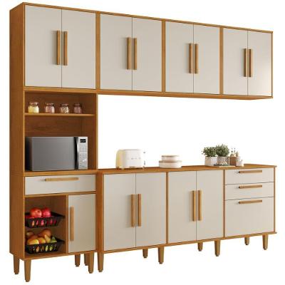 Cozinha Completa Lorena 14 Portas 3 Gavetas Nature Off Kaiki Móveis