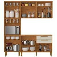 Cozinha Completa Lorena 11 Portas 2 Gavetas Nature Off Kaiki Móveis